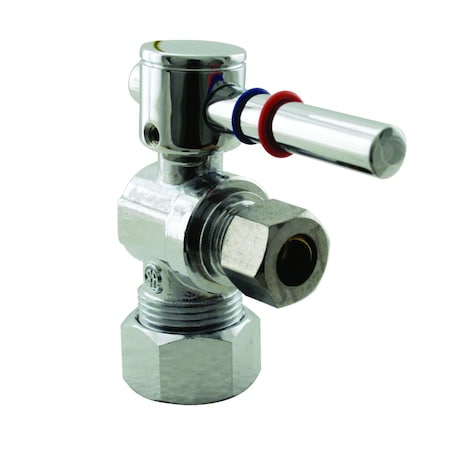 Westbrass Angle Stop, 5/8" OD x 3/8" OD, 1/4-Turn Lever Handle in Polished Nickel D105BL-05